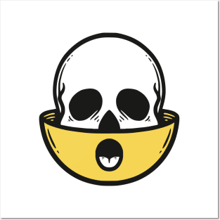 Confused Emoticon with Skull Posters and Art